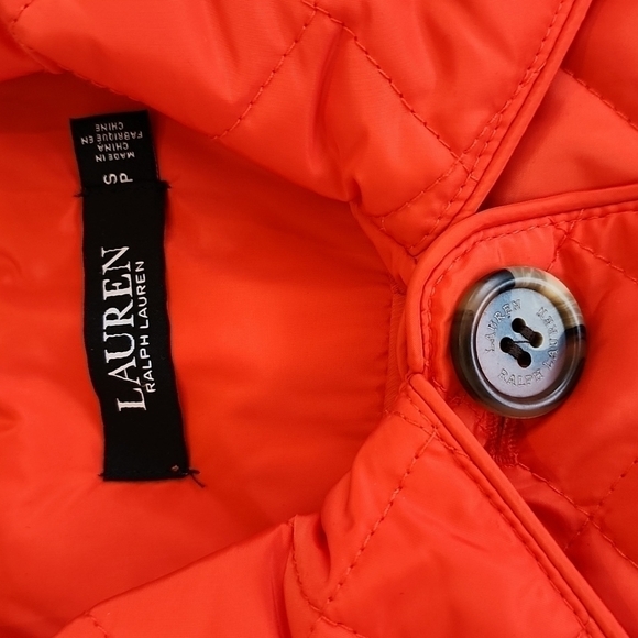 LAUREN RALPH LAUREN Quilted Jacket Spicy Orange Color Size small womens - Picture 2 of 11